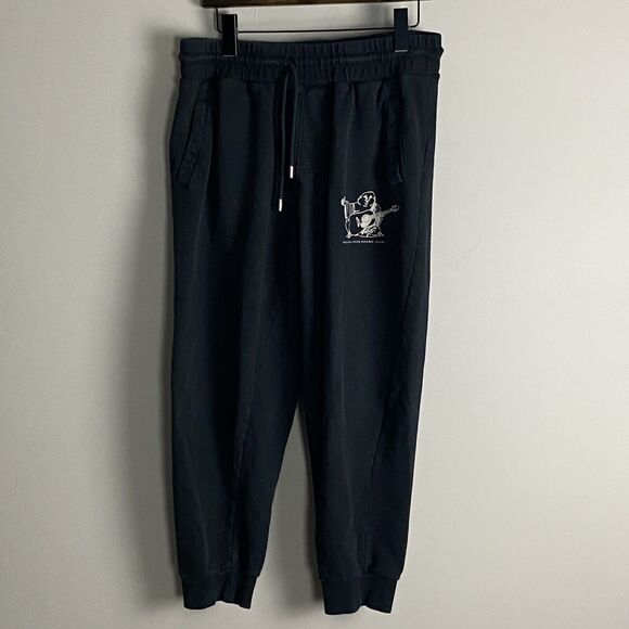TRUE RELIGION Mens Black Welt Pocket Jogger Sweatpants Size L Drawstring Logo - Picture 2 of 11